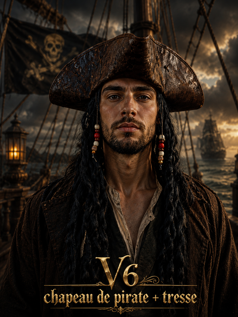 Chapeau pirate + tresse