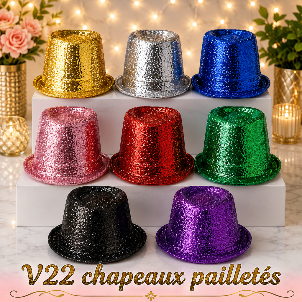 Chapeau  pailletté plastique