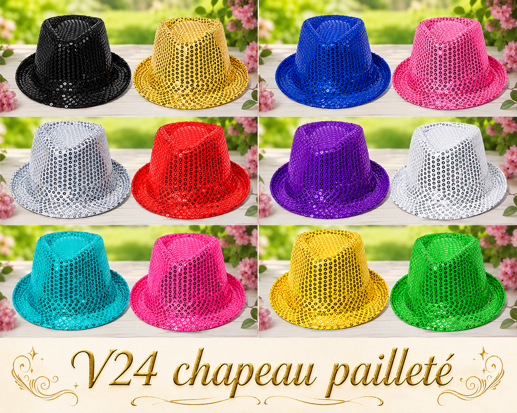 Chapeau pailleté tissu