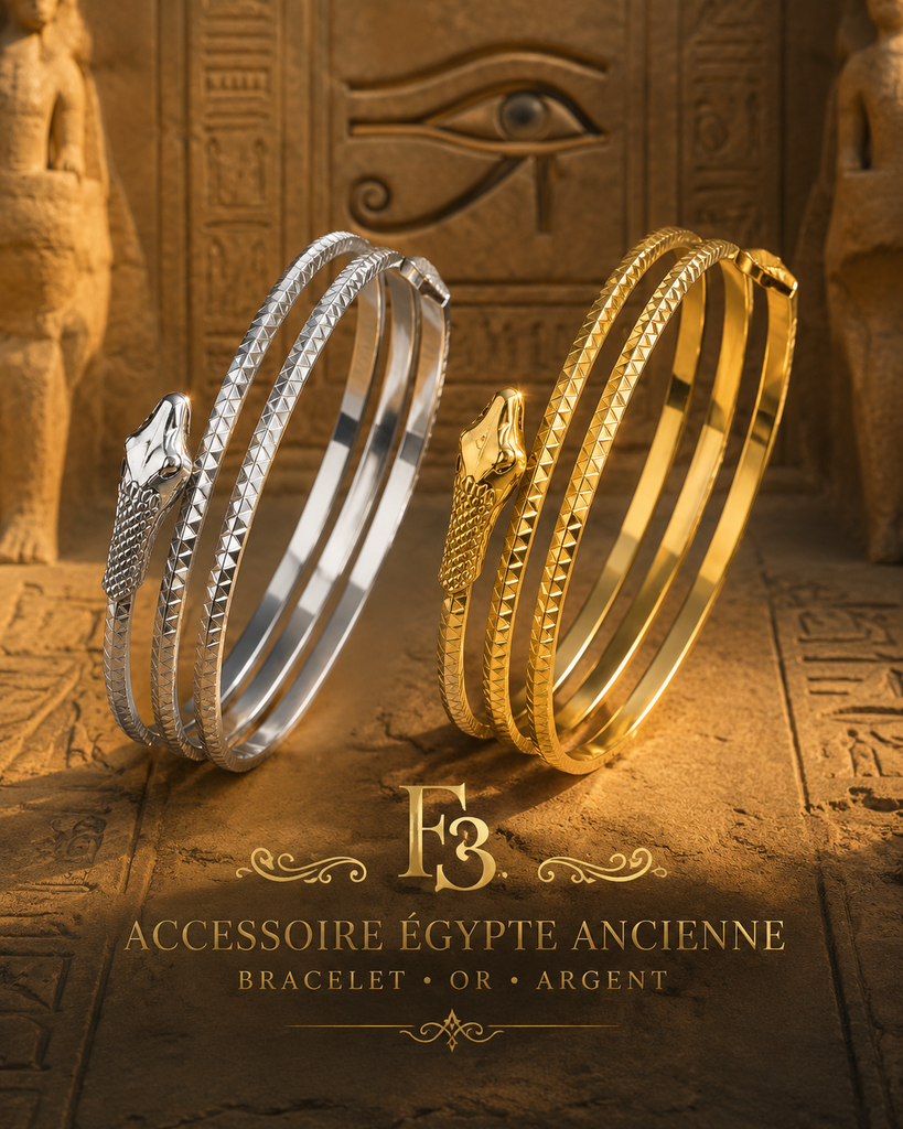 Bracelet or argent accessoires Égypte ancien