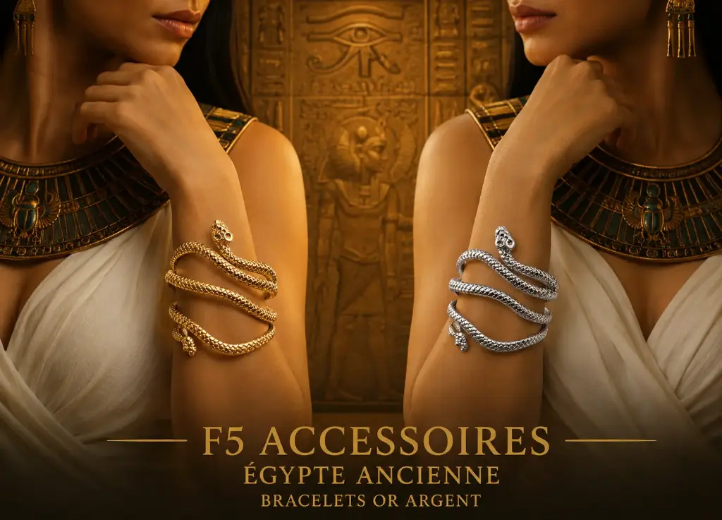 Bracelet or argent accessoires Égypte ancien