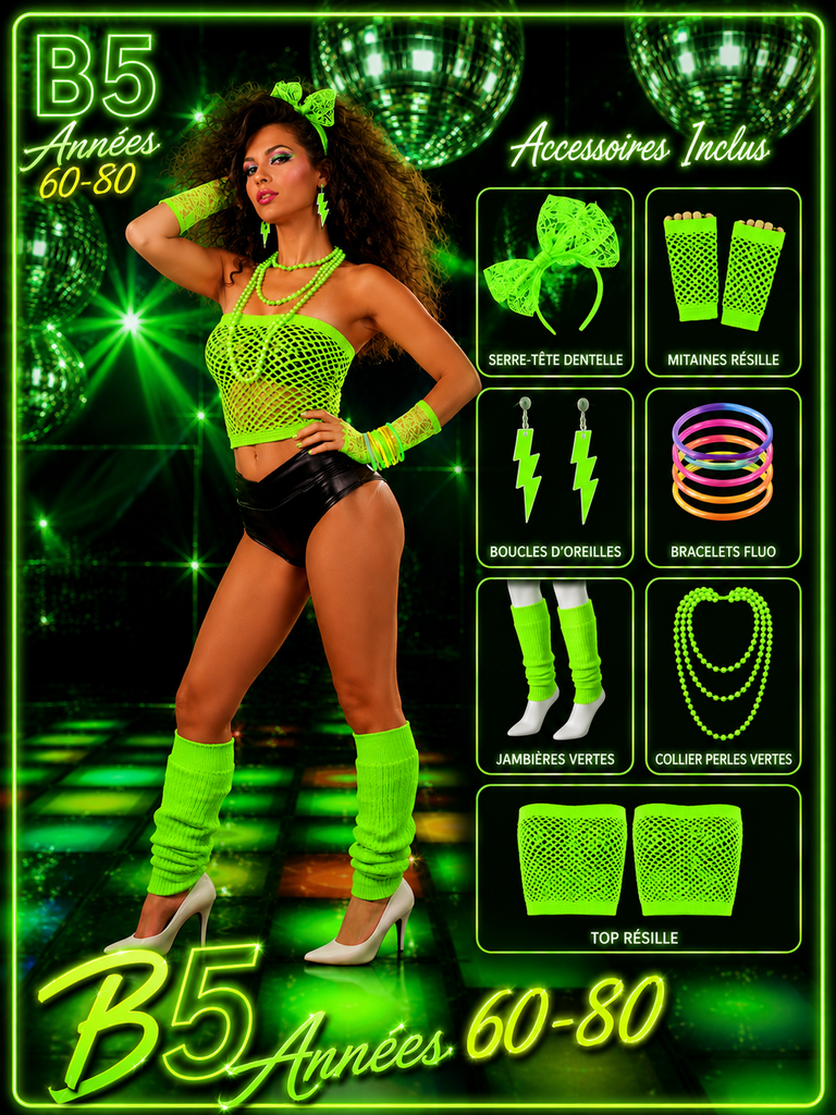 Accessoires année 60 80 verte