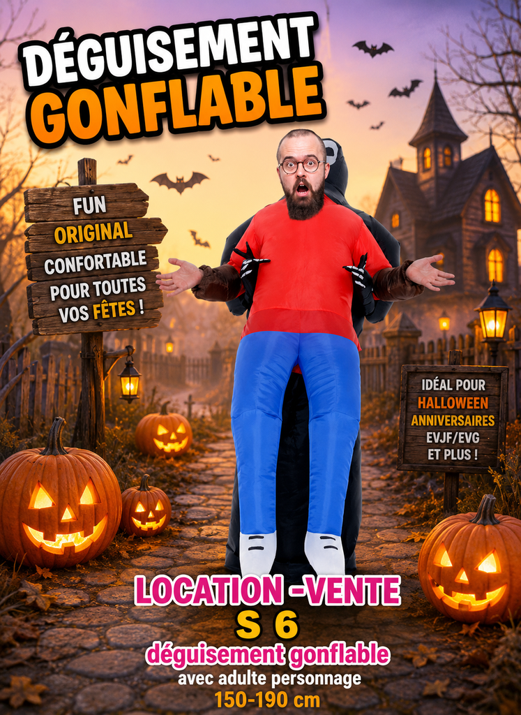 Personnage+ adulte  déguisement gonflable
