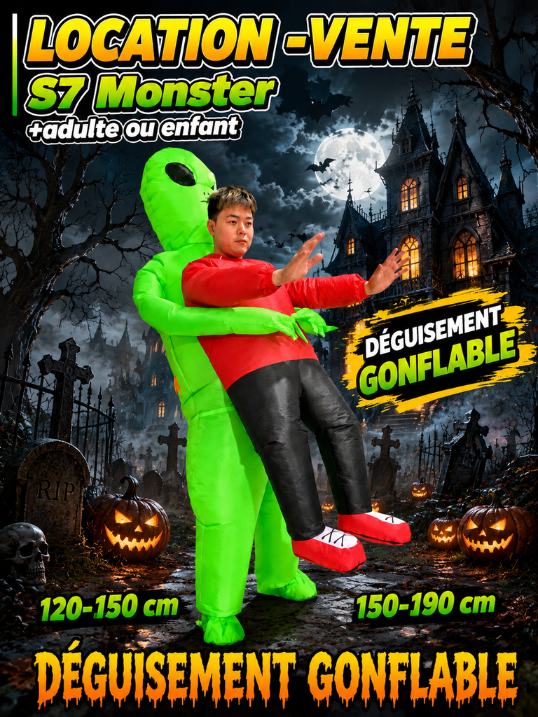 Extraterrestre+ adulte+enfant déguisement gonflable