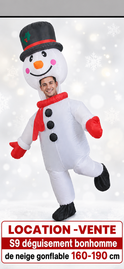 Bonhomme de neige déguisement gonflable