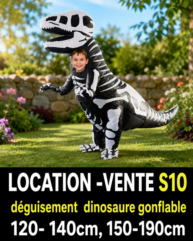 Dinosaure orange adulte enfant déguisement gonflable