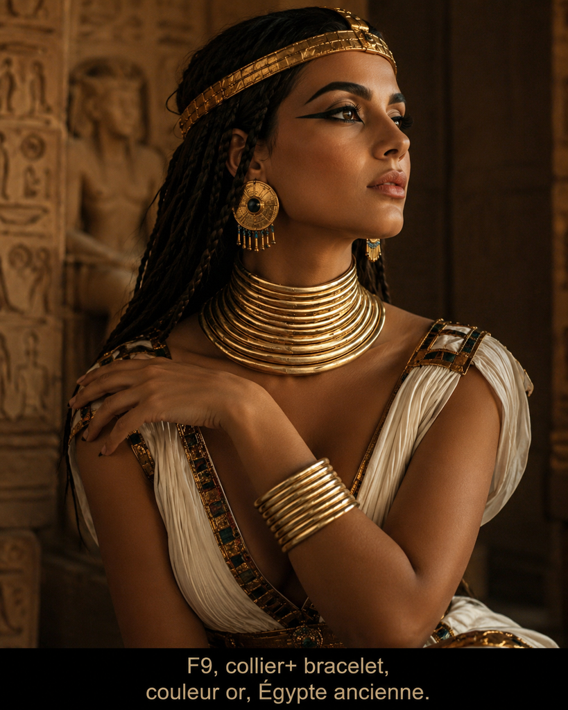 Collier+bracelet l'Égypte ancien or plastique++