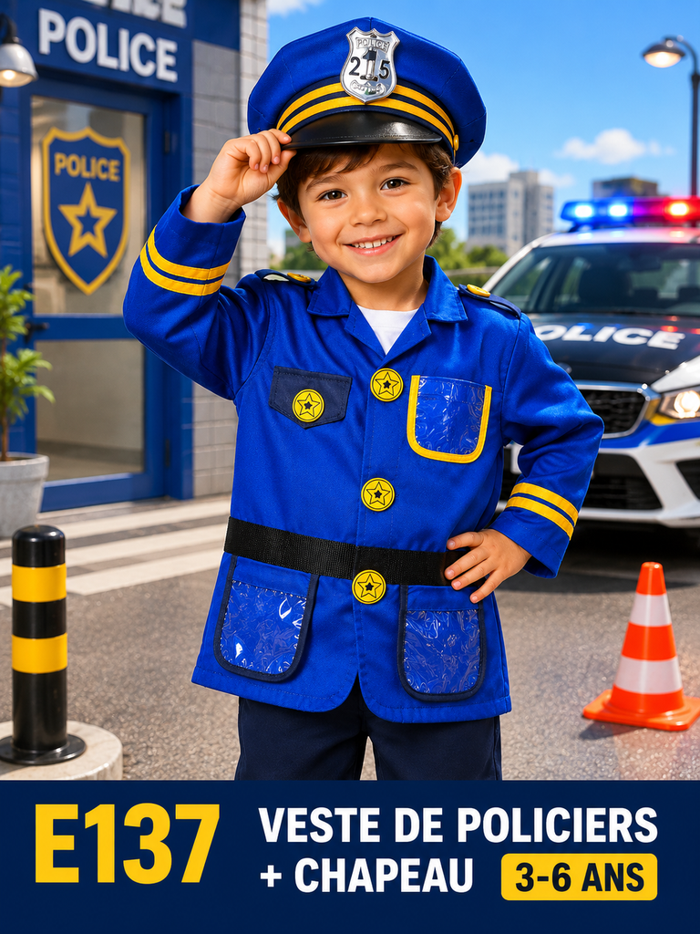 Policier veste + chapeau