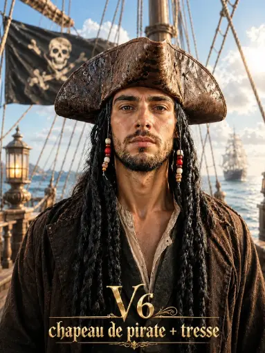 Chapeau pirate + tresse