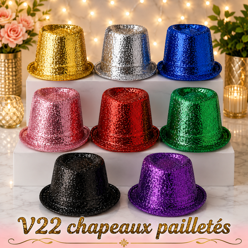 Chapeau  pailletté plastique