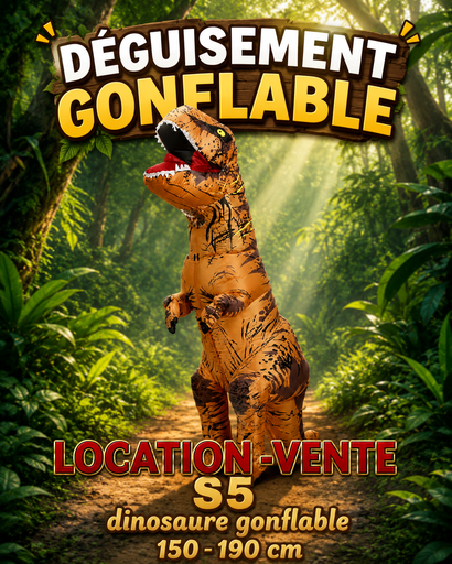 Dinosaure orange déguisement gonflable adulte