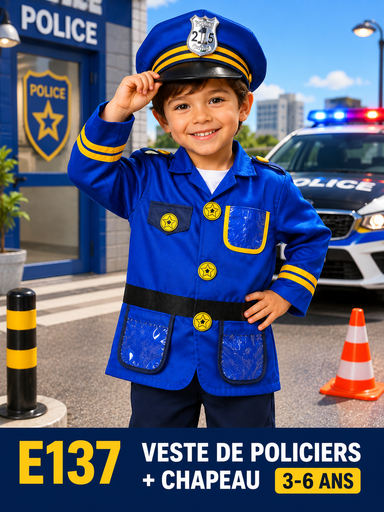 [E137] Policier veste + chapeau
