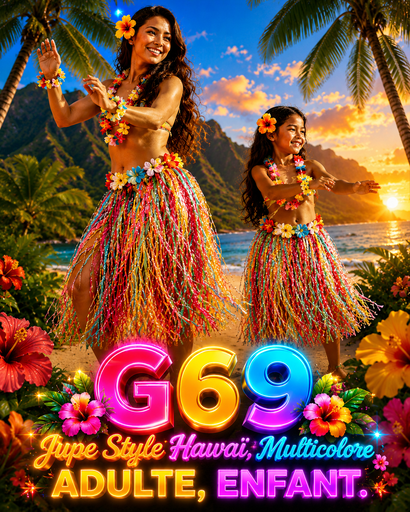 Jupe Hawaii multicolore