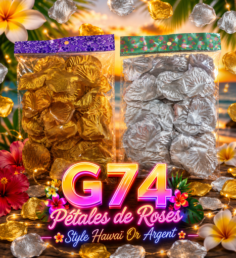 [J74] Pétales des roses  or argent
